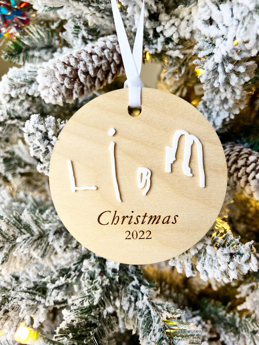 Kid's Handwriting Custom Ornament