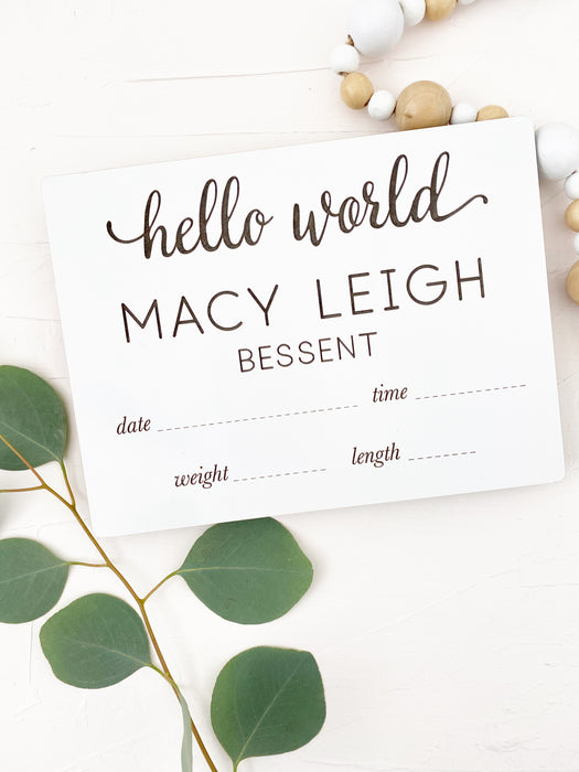 Birth Announcement Sign