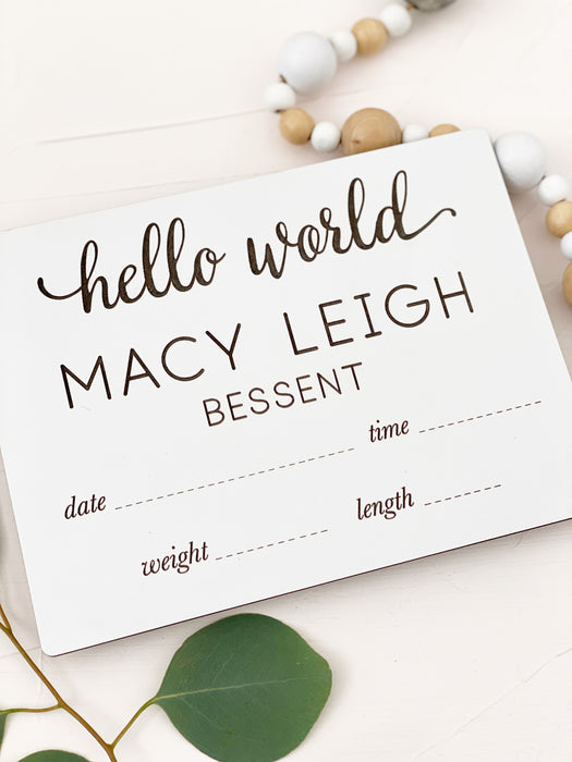 Birth Announcement Sign