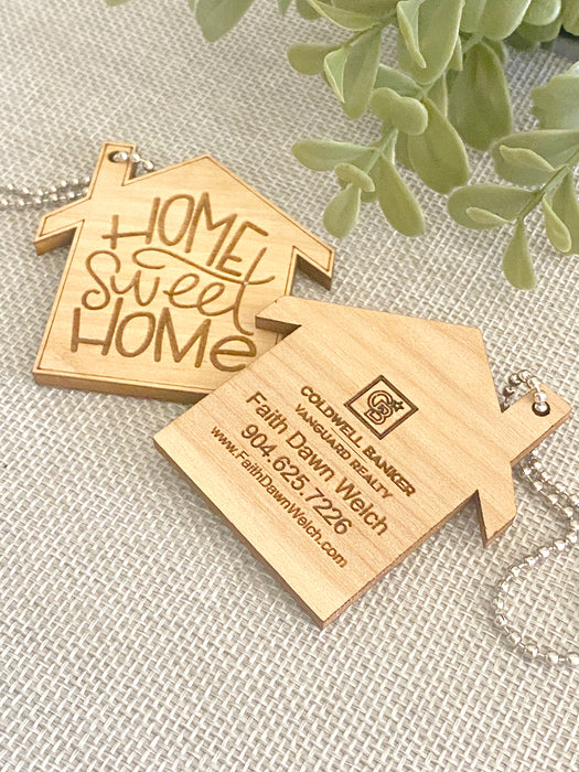 Home Sweet Home House Realtor Keychain, Pack of 12