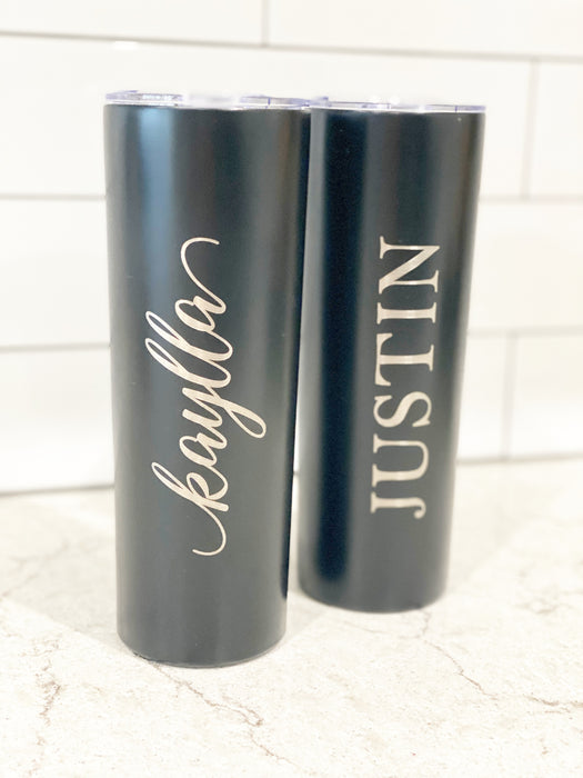 Customized Black 20oz. Tumbler Set