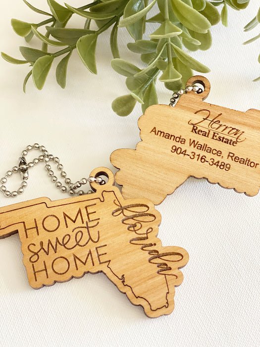 Home Sweet Home State Realtor Keychain, Pack of 12