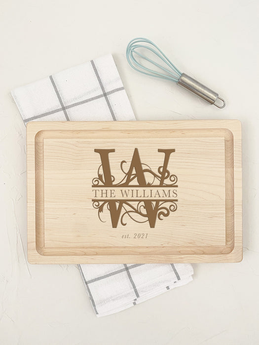 Medium Maple Cutting Board - Personalized for Newlyweds