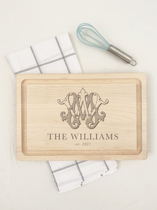 Medium Maple Cutting Board - Personalized for Newlyweds