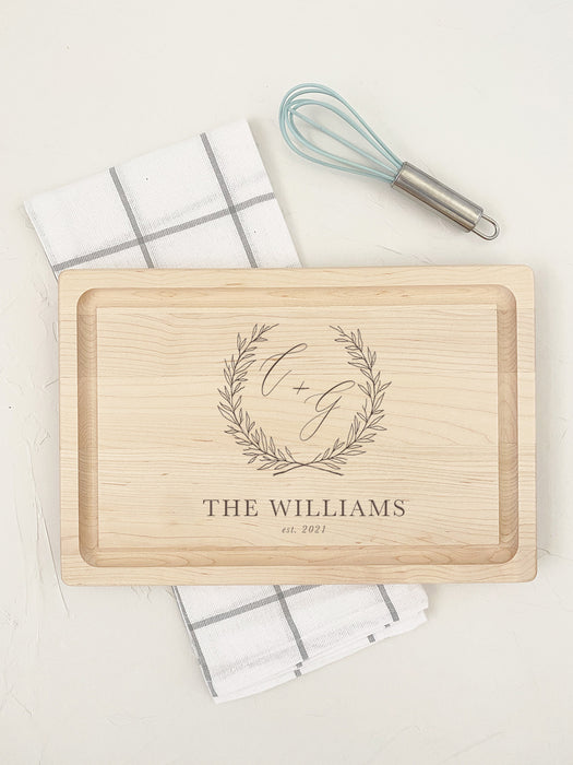 Medium Maple Cutting Board - Personalized for Newlyweds