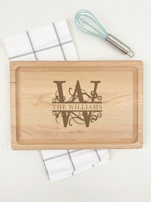 Medium Cherry Cutting Board - Personalized for Newlyweds