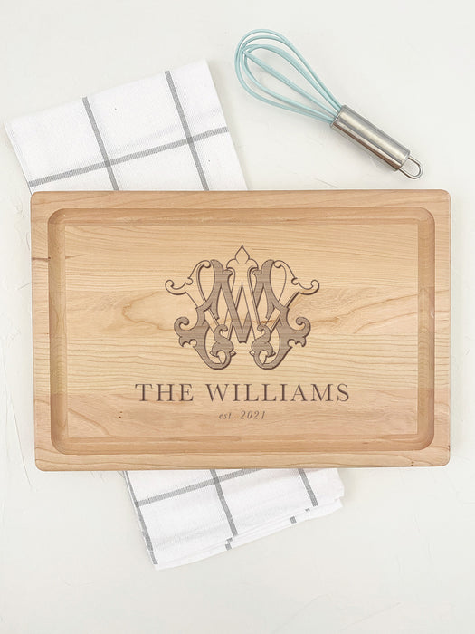 Medium Cherry Cutting Board - Personalized for Newlyweds